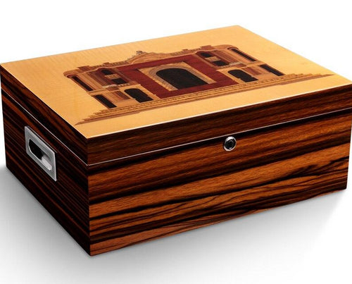 Luxury Wood Cabinet Cigar Case With Hygrometer Humidifier
